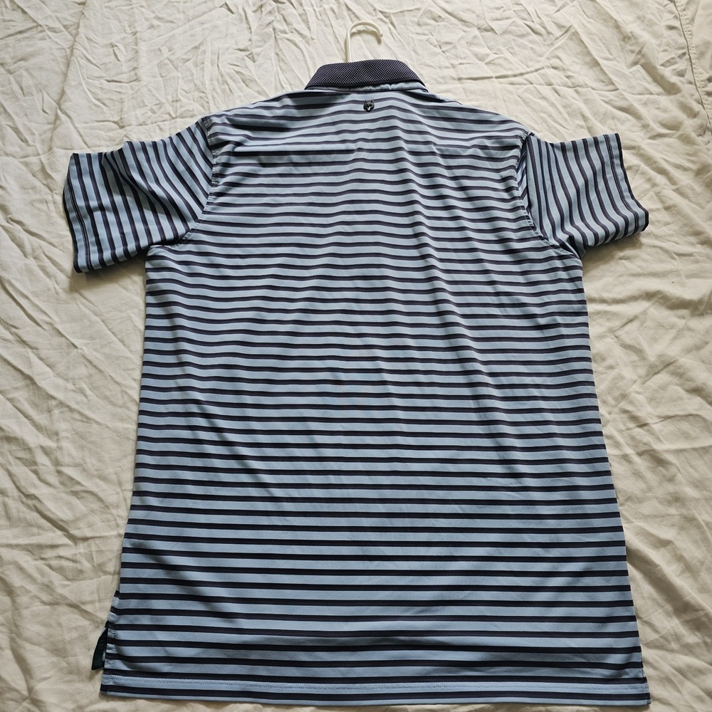 Greyson Blue Striped Athletic‎ Golf Performance Polo Shirt Mens Large - Picture 8 of 8